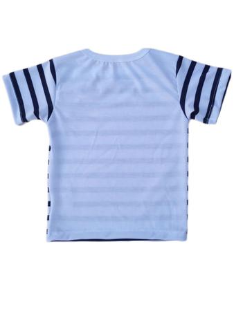 Imagem de Camiseta Infantil Unissex Listrada Branca Azul