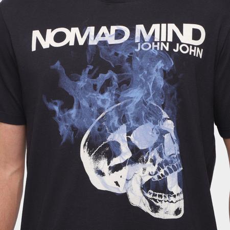 Camiseta John John Masculina Blue Skul Preta