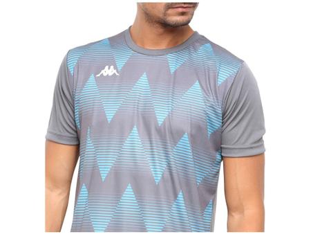 Imagem de Camiseta Kappa Heaton Masculina Manga Curta  - Chumbo e Verde Acqua