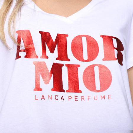 Imagem de Camiseta Lança Perfume Amor Mio Gola V Feminina