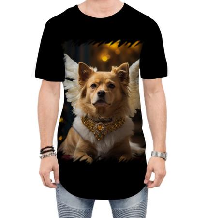 Imagem de Camiseta Longline Anjo Canino Cão Angelical 6