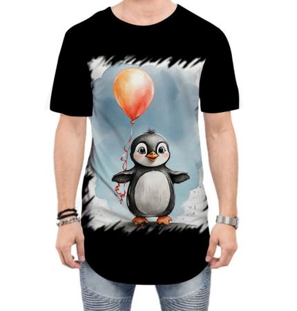 Camiseta Longline Bebê Pinguim com Balões Crianças 9 - Kasubeck Store Imagem de Camiseta Longline Bebê Pinguim com Balões Crianças 9