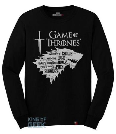 Imagem de Camiseta Manga Longa Game Of Thrones Stark Blusa Geek Got