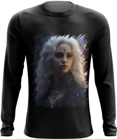 Imagem de Camiseta Manga Longa Vampira Sangue Noturna Morcego Lenda 3