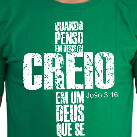 Imagem de Camiseta Masculina Algodão Evangélica Creio Em Deus