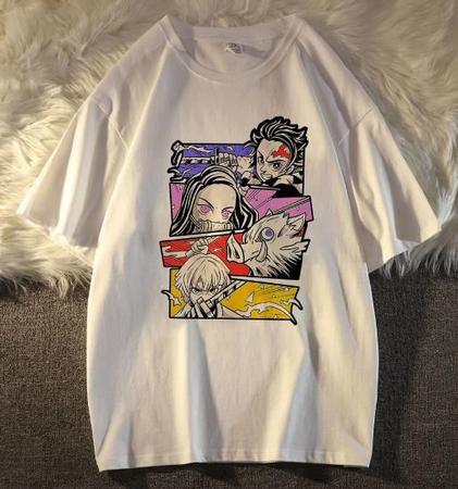 Camiseta Masculina De Desenho Anime Tanjiro Inosuke Zenitsu Nezuko Kimetsu  No Yaiba - NEW DROP - Camiseta Infantil - Magazine Luiza