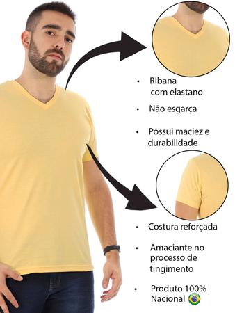 Camiseta Masculina Decote V Algodão Slim Fit Amarela - ANISTIA - Camiseta  Masculina - Magazine Luiza