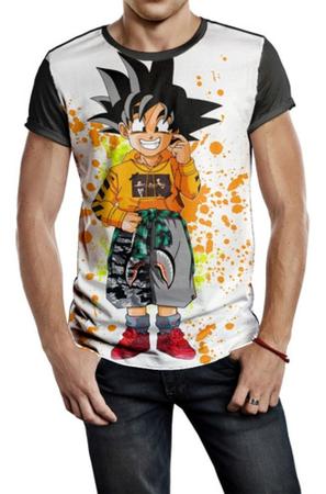 Camiseta Masculina Dragon Ball Goku Criança Fanart Ref:807 - smoke