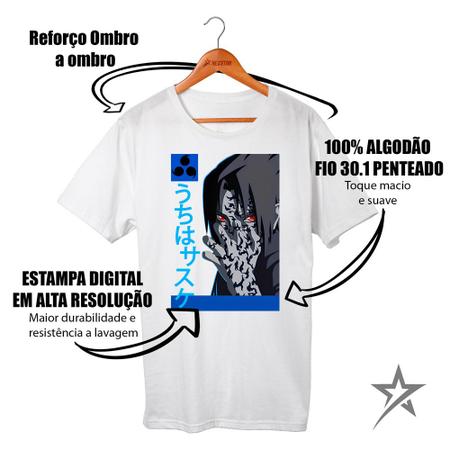 Camiseta Masculina e Feminina t-shit Fio 30.1 Naruto Sasuke Uchiha Mao no  olho - Nexstar - Camiseta Feminina - Magazine Luiza