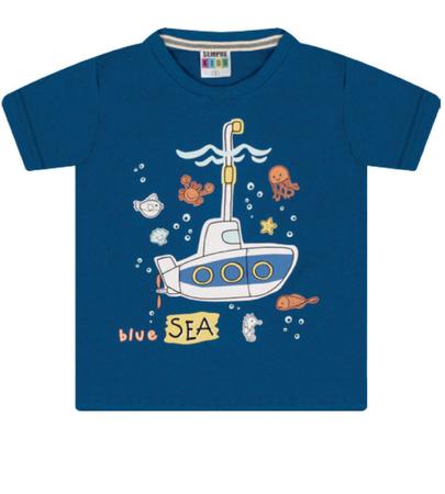 Imagem de Camiseta Masculina Infantil Estampada "Blue Sea"