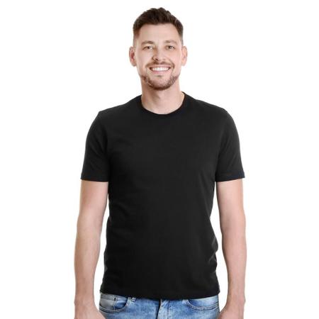 Imagem de Camiseta Masculina Lisa Slim Algodão Premium Preta