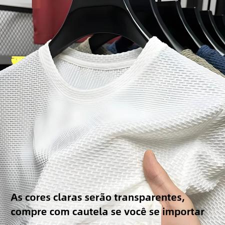 Imagem de Camiseta Masculina Manga Curta Gola Redonda - Tamanhos M-5XL - Respirável e Anti-rugas