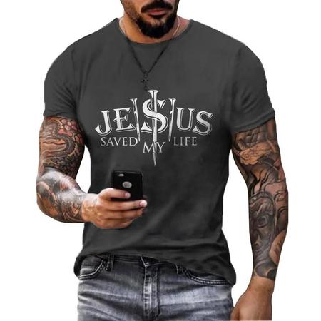 Imagem de Camiseta Masculina Oversized Jesus Cruz - Estilo Hip Hop Vintage