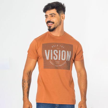 Imagem de Camiseta Masculina Slim Aplique Alto Relevo Gola Redonda