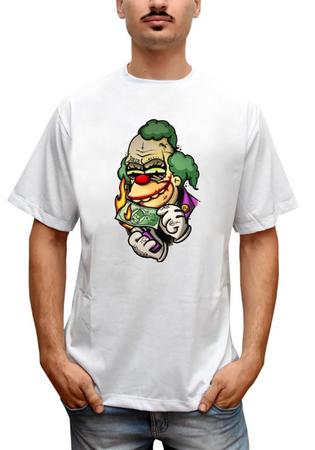 Camiseta Com Crânio Coringa Mascote Vetorial Para Design Vestuário