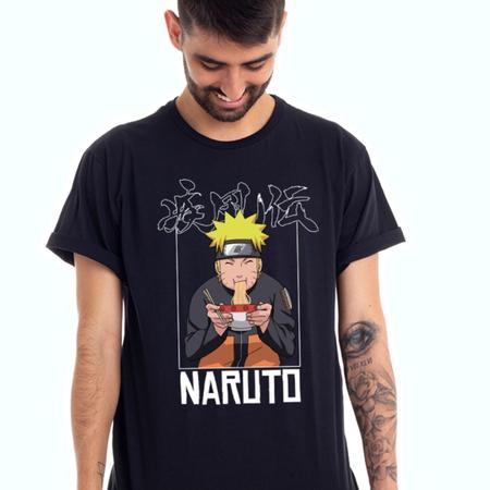 Camiseta masculina Naruto clássico preta