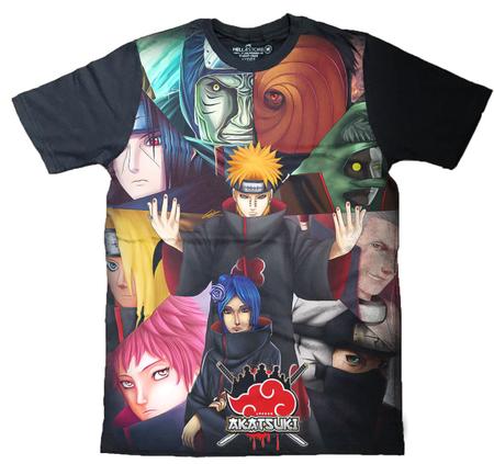 Camiseta Personalizada Infantil Naruto Akatsuki Anime HD