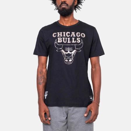 Imagem de Camiseta Nba Chicago Bulls logo Metálico Exclusive Masculina Preta