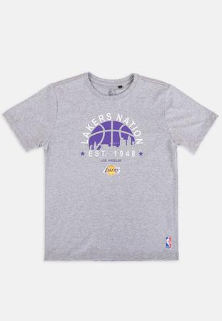 Imagem de Camiseta NBA Juvenil City Nation Los Angeles Lakers Cinza Mescla