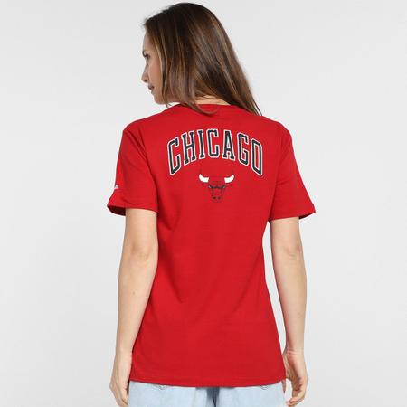 Camiseta New Era NBA Chicago Bulls Team 70s Logo Feminina - Camisa