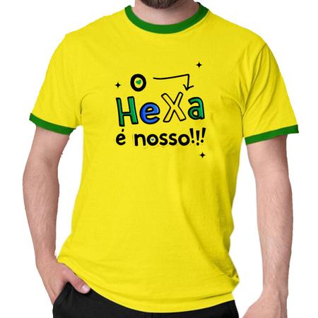 Camiseta o hexa é nosso camisa verde e amarela brasil copa - Mago das  Camisas - Outros Moda e Acessórios - Magazine Luiza