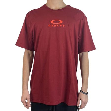 Camiseta oakley original masculina bark new tee vermelho em