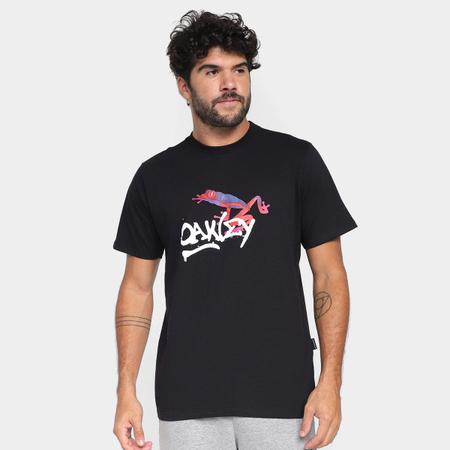 Camiseta Oakley Frog X Iridium Tee Masculina - Preto