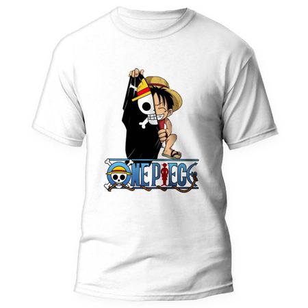 Imagem de Camiseta One Piece Luffy Bandeira Pirata Unissex