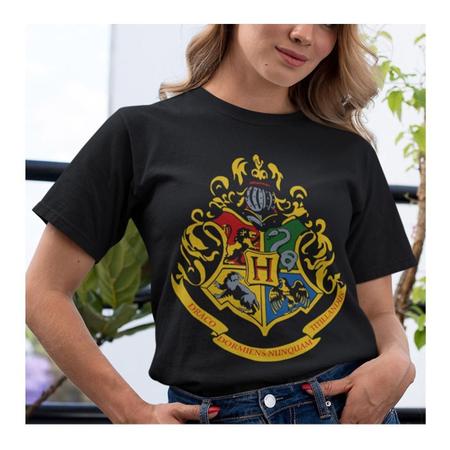 Camiseta ou Look Harry Potter Logo Casas Hogwarts Piticas Comix Blusa Tshirt Colecionador - Camiseta Feminina - Magazine Luiza