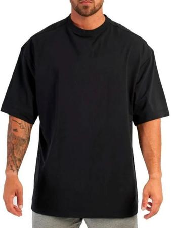 Imagem de Camiseta Oversized 100% Algodão Premium Lisa Preta