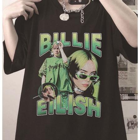 Imagem de Camiseta Oversized Billie Eilish Blusão Tumblr Streetwear Tshirt Tendencia