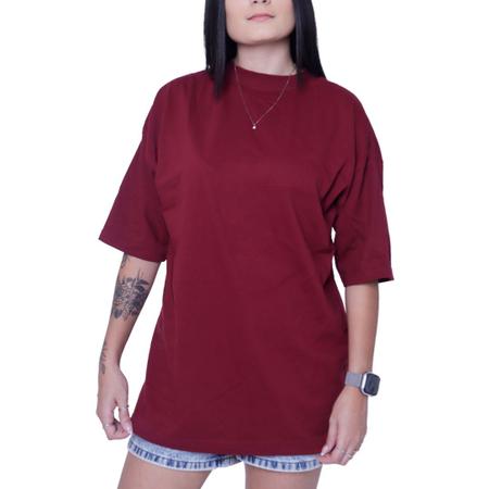 Imagem de Camiseta Oversized Unissex Gola Alta Algodão Lisa Sem Estampa Masculina e Feminina Diversas Cores