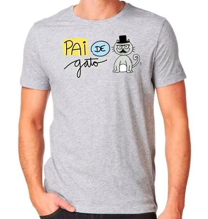 Imagem de Camiseta pai de gato cat pai de pet camisa animal