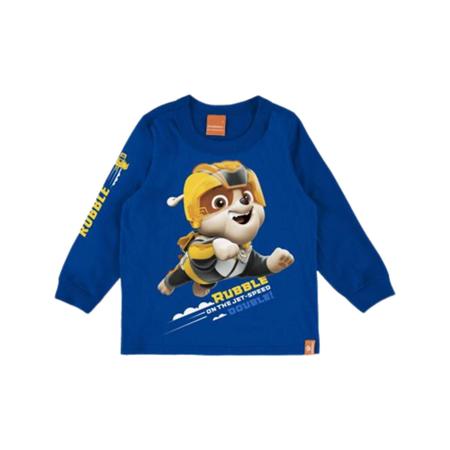 Imagem de Camiseta Patrulha Canina Rubble Infantil Manga Longa Masculina Malwee Kids Azul