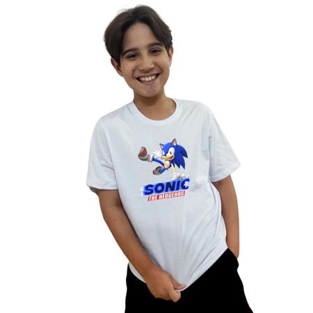 Camiseta Personagem Sonic Algodão Fio 30.1 Gola Redonda - Preto