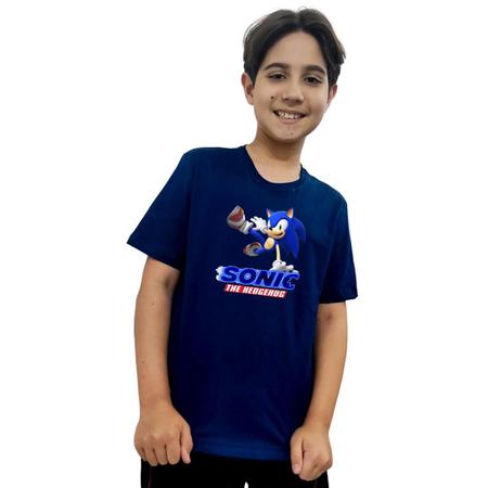 Camiseta Personagem Sonic Algodão Fio 30.1 Gola Redonda - Preto