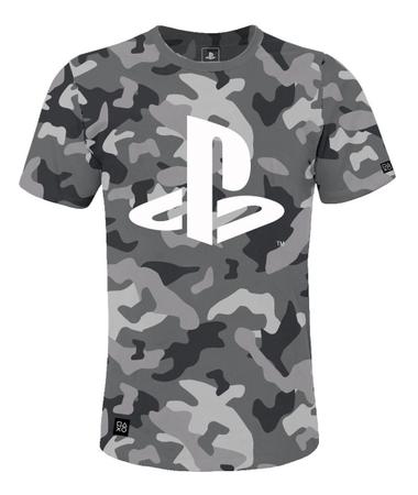 Imagem de Camiseta Playstation Camuflada Cinza Oficial