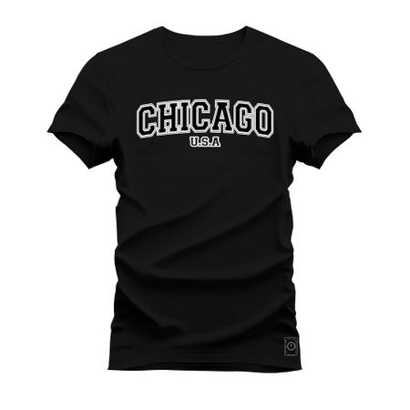 Imagem de Camiseta Plus Size Algodão Premium Estampada Chicago USA