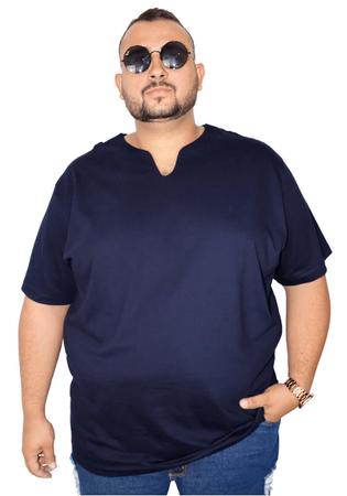 Imagem de Camiseta Plus Size Bata Masculina Básica Elegante Algodão