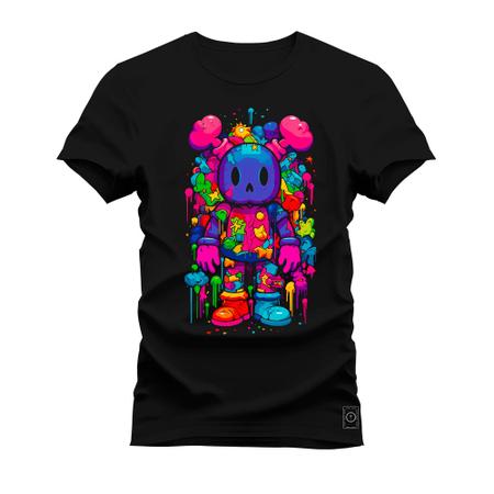 Imagem de Camiseta Plus Size Confortável Premium Estampada Urso Aquarela Cores