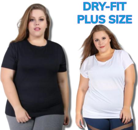 Imagem de Camiseta Plus Size Dry-Fit Feminina Treino Academia Pilates