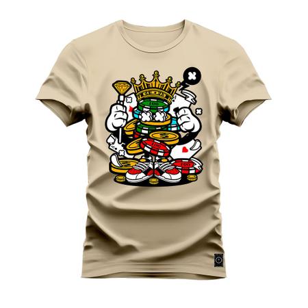 Imagem de Camiseta Plus Size T-Shirt Algodão Premium Estampada Fichas Rolando