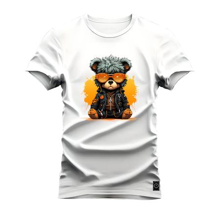 Imagem de Camiseta Plus Size T-shirt Algodão Unissex Street Estampada Rockstar Bear