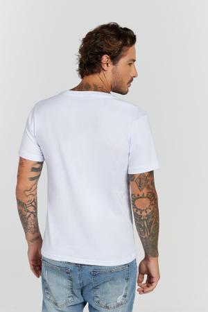 Imagem de Camiseta Premium Branco Decote V Liso