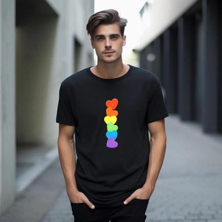 Imagem de Camiseta Preta Coração - ORGULHO - LGBT