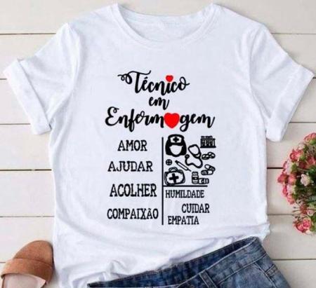 Imagem de Camiseta Profissão técnico de enfermagem  feminino baby look