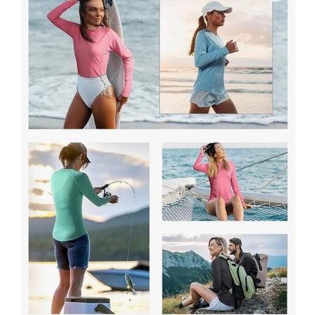 Camiseta PROTEÇÃO SOLAR UV Feminina Manga Longa Térmica Academia Corrida Yoga praia PLT 359 - IRON Imagem de Camiseta PROTEÇÃO SOLAR UV Feminina Manga Longa Térmica Academia Corrida Yoga praia PLT 359