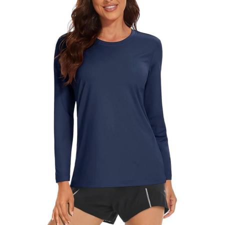 Camiseta PROTEÇÃO SOLAR UV Feminina Manga Longa Térmica Academia Corrida Yoga praia PLT 359 - IRON Imagem de Camiseta PROTEÇÃO SOLAR UV Feminina Manga Longa Térmica Academia Corrida Yoga praia PLT 359
