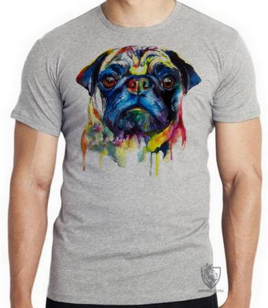 Camiseta Pug colorido Blusa crianca infantil juvenil adulto camisa tamanhos Emporio Dutra Camiseta Infantil Magazine Luiza