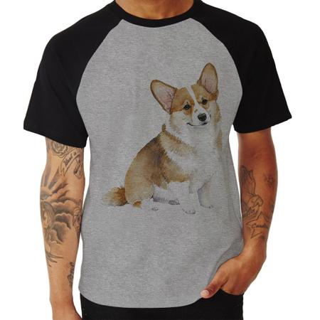 Imagem de Camiseta Raglan Cachorro Welsh Corgi Pembroke - Foca na Moda